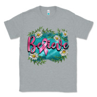 Heather Grey breast cancer believe Classic Tee - BarkalooDesign