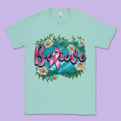 Breast Cancer Believe Classic Tee Designed By Barkaloodesign