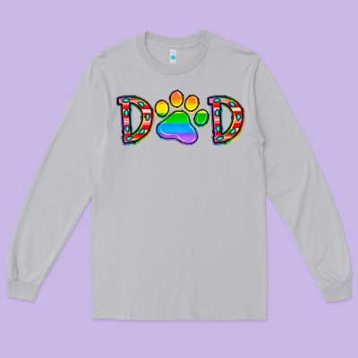 Dad Lgbt Long Sleeve Tee Designed By Cowhidedigitalart