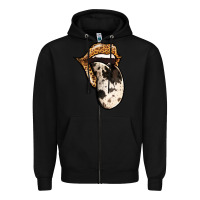 Black Western Leopard Cowhide Tongue Zipper Hoodie - Jasminsmagicworld