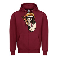 Burgundy Western Leopard Cowhide Tongue Zipper Hoodie - Jasminsmagicworld