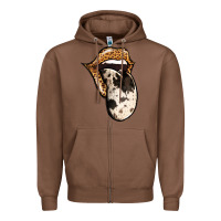 Chestnut Western Leopard Cowhide Tongue Zipper Hoodie - Jasminsmagicworld