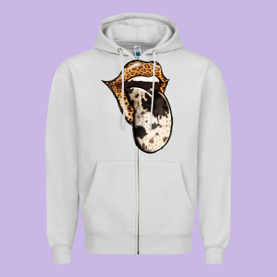 Western Leopard Cowhide Tongue Zipper Hoodie Designed By Jasminsmagicworld