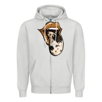 Dove Grey Western Leopard Cowhide Tongue Zipper Hoodie - Jasminsmagicworld
