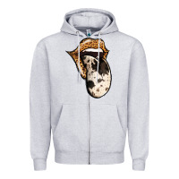 Heather Grey Western Leopard Cowhide Tongue Zipper Hoodie - Jasminsmagicworld