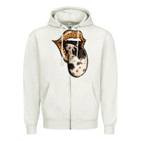 Oatmeal Heather Western Leopard Cowhide Tongue Zipper Hoodie - Jasminsmagicworld