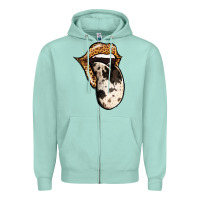 Seafoam Western Leopard Cowhide Tongue Zipper Hoodie - Jasminsmagicworld