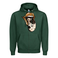Sports Green Western Leopard Cowhide Tongue Zipper Hoodie - Jasminsmagicworld