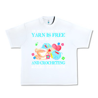 White yarn t  shirt in my dream world yarn is free, coffee is healthy and cr Urban Heavy Tee - linhVisuals