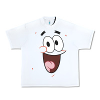 White sponge.bob squa.re.pants patrick face portrait Urban Heavy Tee - linhVisuals