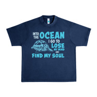 Navy into the ocean i go to find my soul Urban Heavy Tee - linhVisuals