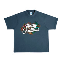 Midnight Navy Merry Christmas Urban Heavy Tee - CowhideDigitalArt