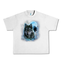 Lunar Rock t shirt, grey wolf hunting ground, icy moon, forest, galaxy Urban Heavy Tee - linhVisuals
