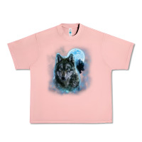 Salmon t shirt, grey wolf hunting ground, icy moon, forest, galaxy Urban Heavy Tee - linhVisuals
