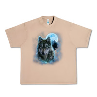 Burro t shirt, grey wolf hunting ground, icy moon, forest, galaxy Urban Heavy Tee - linhVisuals