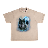 T Shirt, Grey Wolf Hunting Ground, Icy Moon, Forest, Galaxy Urban Heavy Tee | Teevron