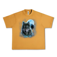 Peanut Butter t shirt, grey wolf hunting ground, icy moon, forest, galaxy Urban Heavy Tee - linhVisuals
