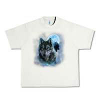 Pistachio t shirt, grey wolf hunting ground, icy moon, forest, galaxy Urban Heavy Tee - linhVisuals