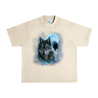 Sandshell t shirt, grey wolf hunting ground, icy moon, forest, galaxy Urban Heavy Tee - linhVisuals