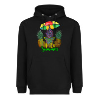 Black hello summer pineapples Heavyweight Hoodie - RanaPortraitStore
