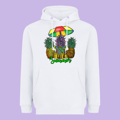 Hello Summer Pineapples Heavyweight Hoodie Designed By Ranaportraitstore