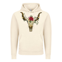 Vintage Artic bull skull with rose and flowers Vintage Hoodie - Artiststas