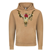 Vintage Camel bull skull with rose and flowers Vintage Hoodie - Artiststas