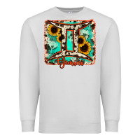 Dove Grey gemini turquoise cowhide Premium Sweatshirt - RanaPortraitStore