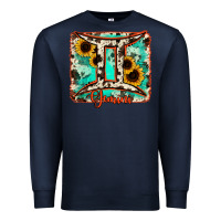 Navy gemini turquoise cowhide Premium Sweatshirt - RanaPortraitStore