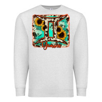 Oatmeal Heather gemini turquoise cowhide Premium Sweatshirt - RanaPortraitStore
