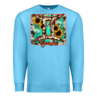 Ocean Blue gemini turquoise cowhide Premium Sweatshirt - RanaPortraitStore