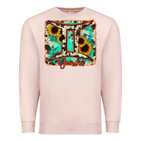 Pale Pink gemini turquoise cowhide Premium Sweatshirt - RanaPortraitStore