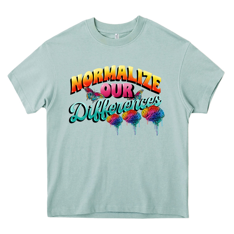 Normalize Our Differences Autism Heavy Core Tee by FaDigitalArtStudio | Teevron