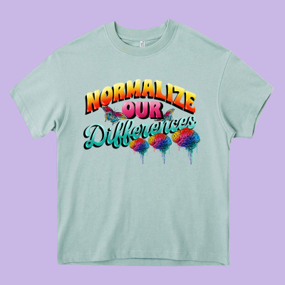 Normalize Our Differences Autism Heavy Core Tee Designed By Fadigitalartstudio