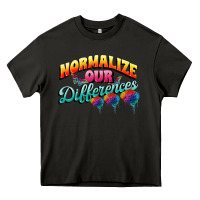 Asphalt Normalize our differences Autism Heavy Core Tee - FaDigitalArtStudio