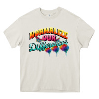 Cream Normalize our differences Autism Heavy Core Tee - FaDigitalArtStudio
