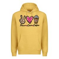 Antique Gold peace love coffee Premium Hoodie - Jasminsmagicworld