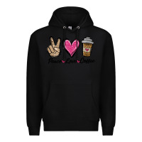 Black peace love coffee Premium Hoodie - Jasminsmagicworld