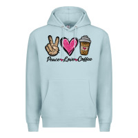 Blue Mist peace love coffee Premium Hoodie - Jasminsmagicworld