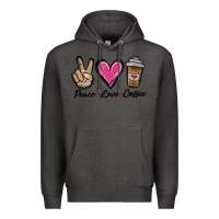 Charcoal Heather peace love coffee Premium Hoodie - Jasminsmagicworld