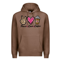Chestnut peace love coffee Premium Hoodie - Jasminsmagicworld
