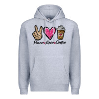 Heather Grey peace love coffee Premium Hoodie - Jasminsmagicworld