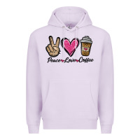 Lilac peace love coffee Premium Hoodie - Jasminsmagicworld