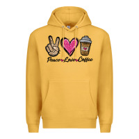 Mustard peace love coffee Premium Hoodie - Jasminsmagicworld