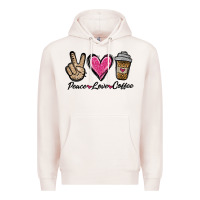 Pale Pink peace love coffee Premium Hoodie - Jasminsmagicworld