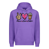 Purple peace love coffee Premium Hoodie - Jasminsmagicworld
