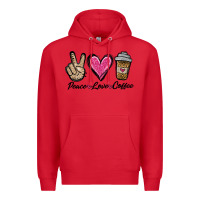 Red peace love coffee Premium Hoodie - Jasminsmagicworld