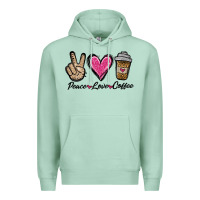 Seafoam peace love coffee Premium Hoodie - Jasminsmagicworld