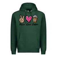 Sports Green peace love coffee Premium Hoodie - Jasminsmagicworld
