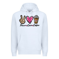 White peace love coffee Premium Hoodie - Jasminsmagicworld